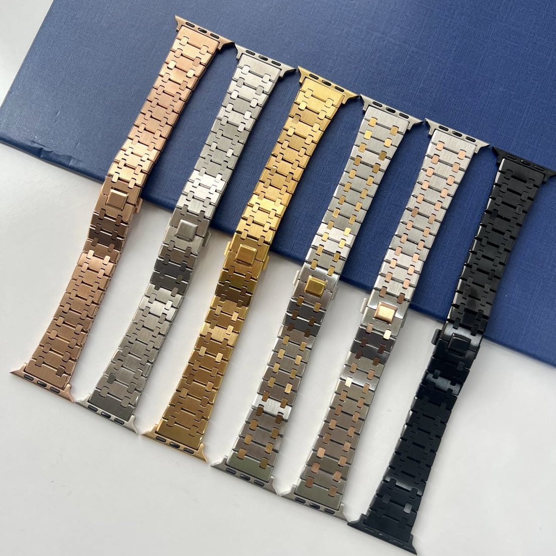 بند استیل اپل واچ مدل رویال Royal Link مناسب برای اپل واچ های سری Apple Watch 1 / 2 / 3 / 4 / 5 / 6 / 7 / 8 / 9 / 10 / 11 / SE / Ultra