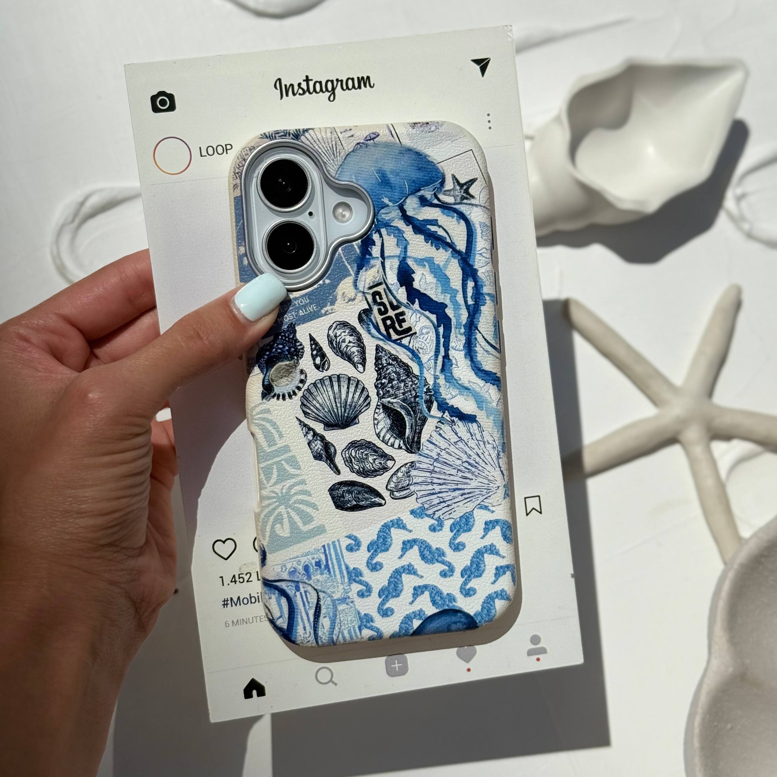 قاب چرمی طرحدار Masa Ocean مناسب آیفون / iPhone