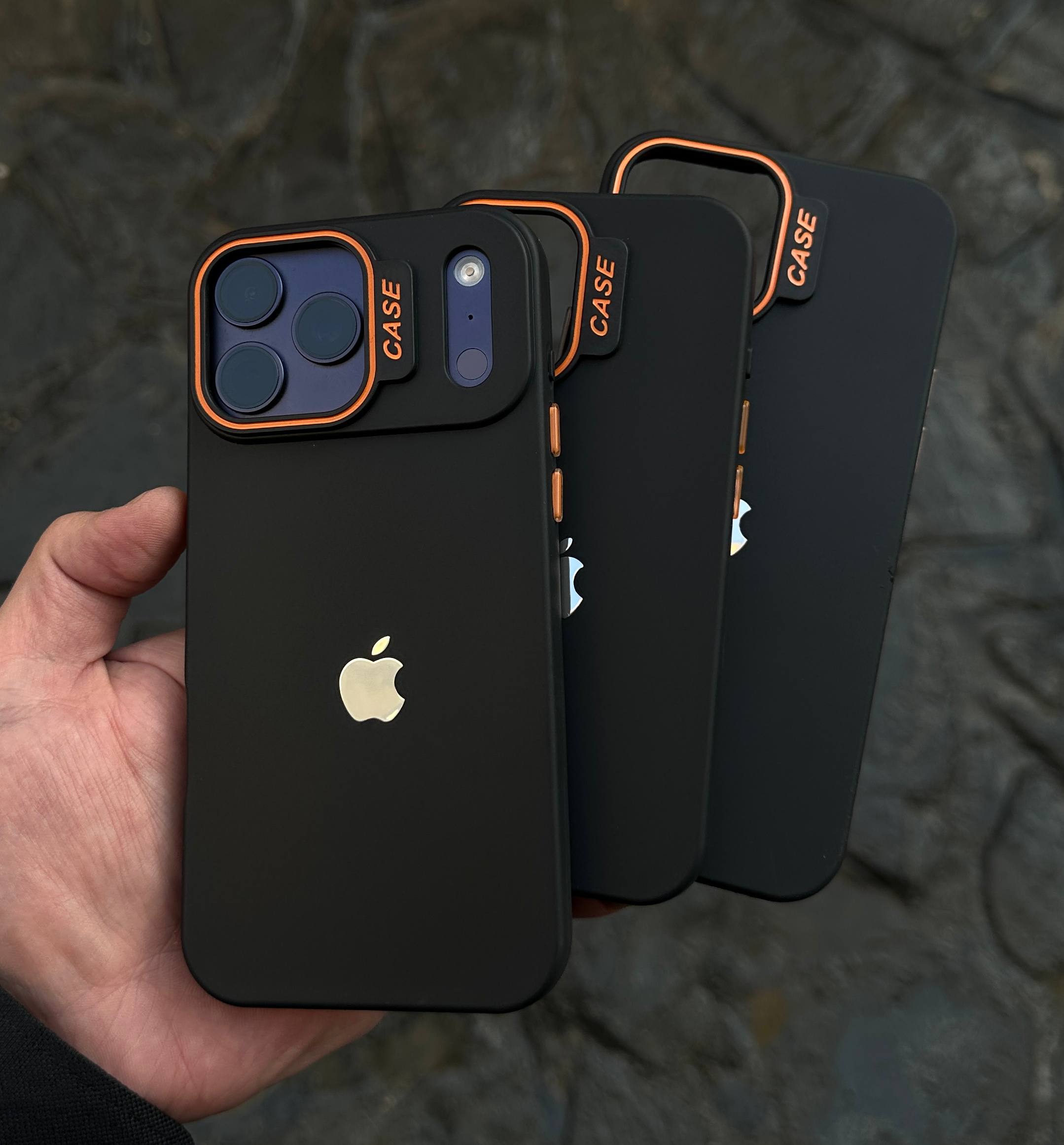 قاب TPU مات با لوگو اپل مدل Black Orange TP  برای آیفون / iPhone