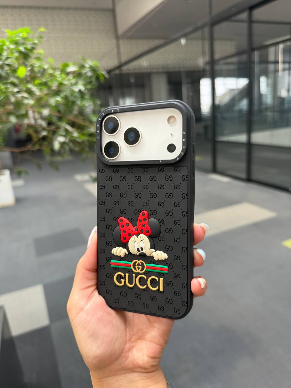 قاب گوشی آیفون طرح برجسته مدل Gucci Mickey Mouse