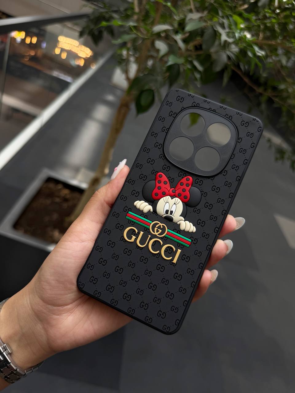 قاب گوشی شیائومی فانتزی طرح برجسته میکی موس مدل Gucci Mickey Mouse