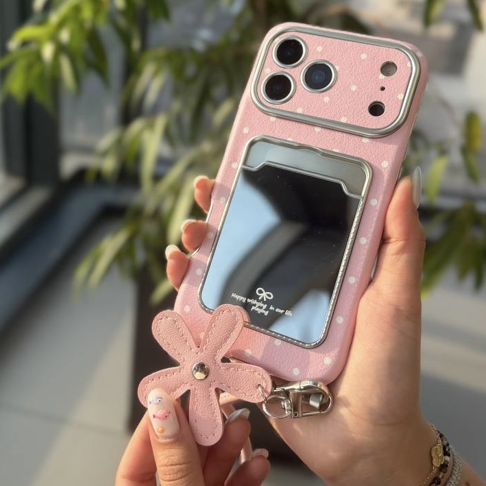 قاب آیفون مدل پلنگی یاسی بنفش | Pink Happy Mirror