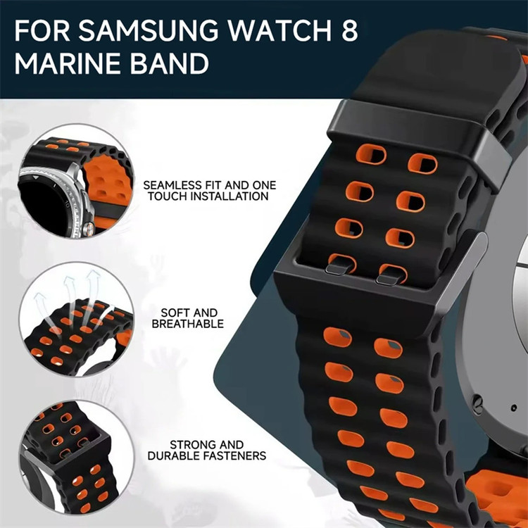 بند سیلیکونی مدل Marine مناسب برای ساعت های هوشمند سامسونگ Galaxy Watch 8 Ultra / Galaxy Watch 7 Ultra