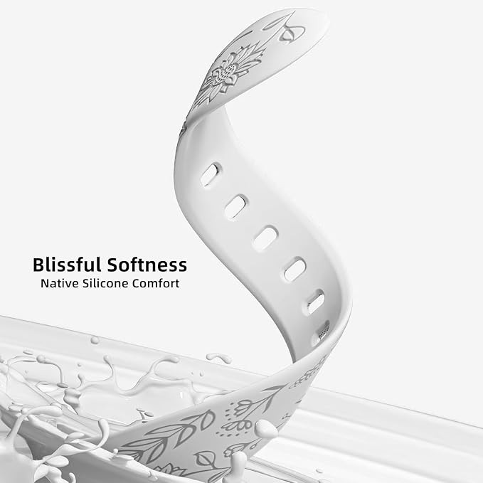 بند سیلیکونی اپل واچ BLOSSÉA طرح گل و پروانه