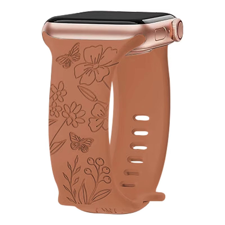 بند سیلیکونی اپل واچ BLOSSÉA طرح گل و پروانه