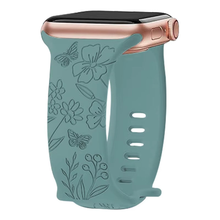 بند سیلیکونی اپل واچ BLOSSÉA طرح گل و پروانه