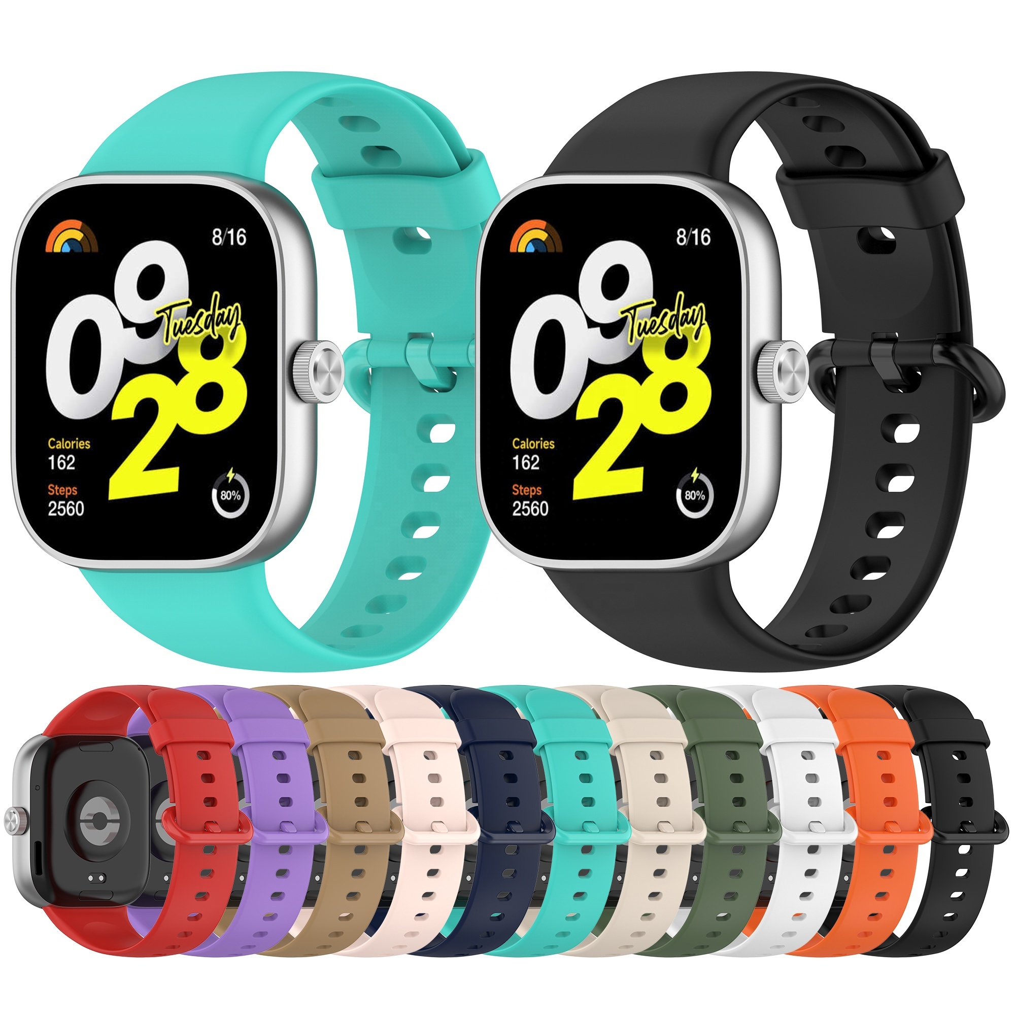بند سیلیکونی KAVIRO مناسب مچ بند هوشمند می‌بند 8 پرو و 9 پرو / Mi Band 8 Pro , 9 Pro