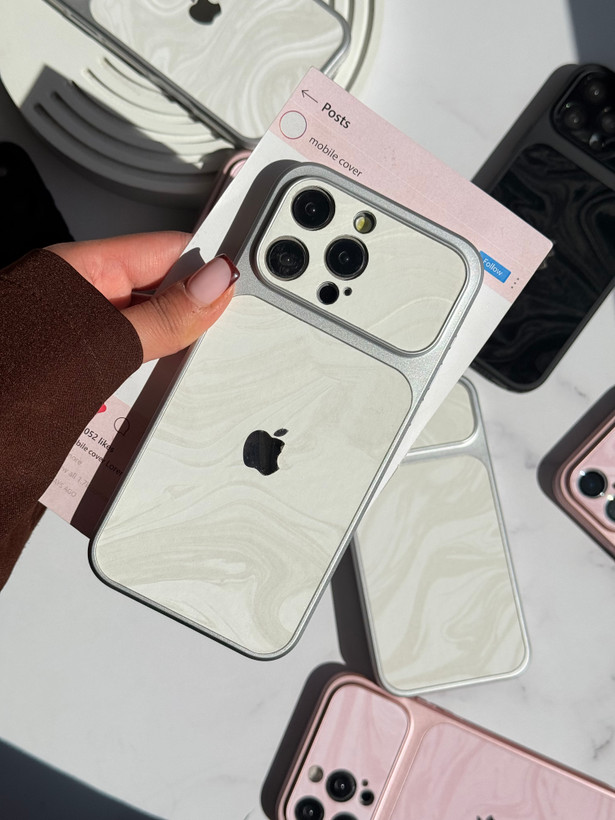 قاب آیفون ماربل لنز مخملی Marble Lens Velvet Case